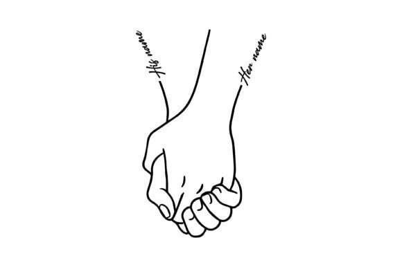 Couple Holding Hands Line Art: A Modern Design Asset