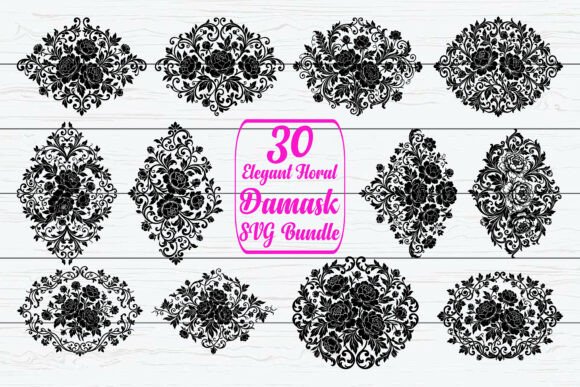 Elegant Floral Damask SVG Bundle for Timeless Design