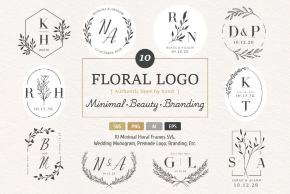 Elevate Your Brand with a Minimal Floral Logo Bundle