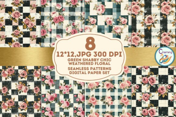 Elevating Projects with Green Shabby Chic Floral Patterns