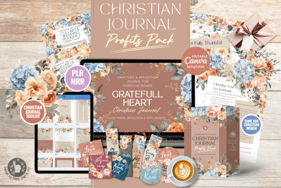 Gratitude Journal Template Profits Pack: A Design Asset for Faith-Based Creators