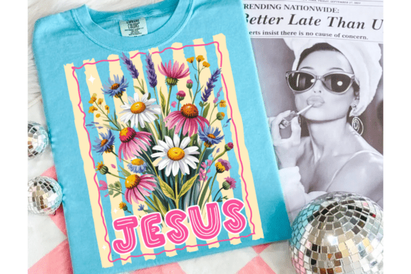 Jesus Floral PNG: Elevate Christian Wildflower Designs