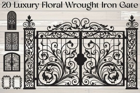 Luxury Floral Wrought Iron Gate: Elevate Your Design Projects
