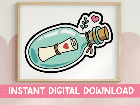 Message in a Bottle Love Sticker: A Designer's Romantic Asset