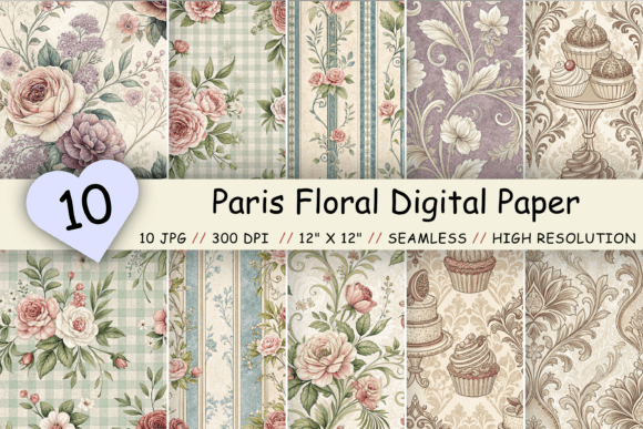 Paris Floral Digital Paper Pack: Elevate Your Creative Projects
