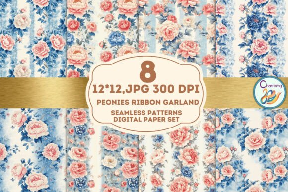 Peonies Ribbon Garland: Elevate Your Design Projects