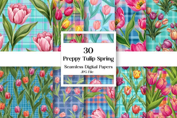 Preppy Tulip Spring Pattern: A Fresh Design Asset
