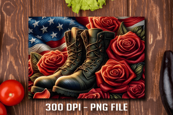Red Roses Military Boots Cutting Board: A Designer's Sublimation Asset