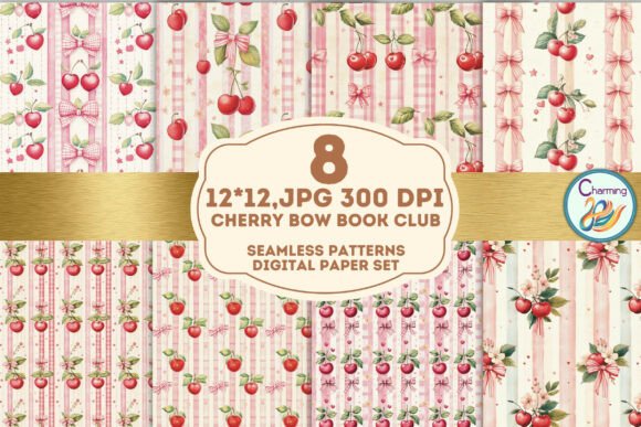 Seamless Paper: Cherry Bow Carnival for Vibrant Design