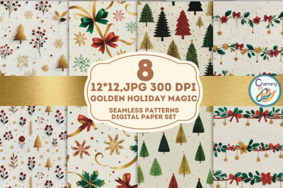 Seamless Paper: Golden Holiday Magic