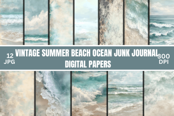 Vintage Summer Beach Ocean Junk Journals: A Designer's Resource