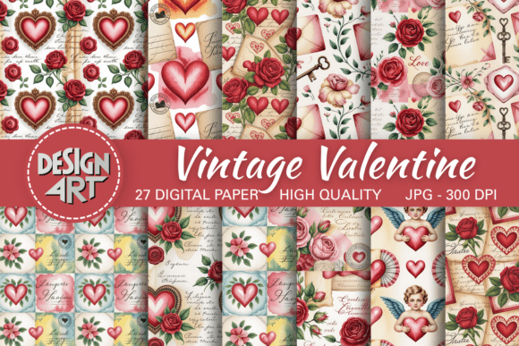 Vintage Valentine Digital Paper: A Designer's Timeless Asset